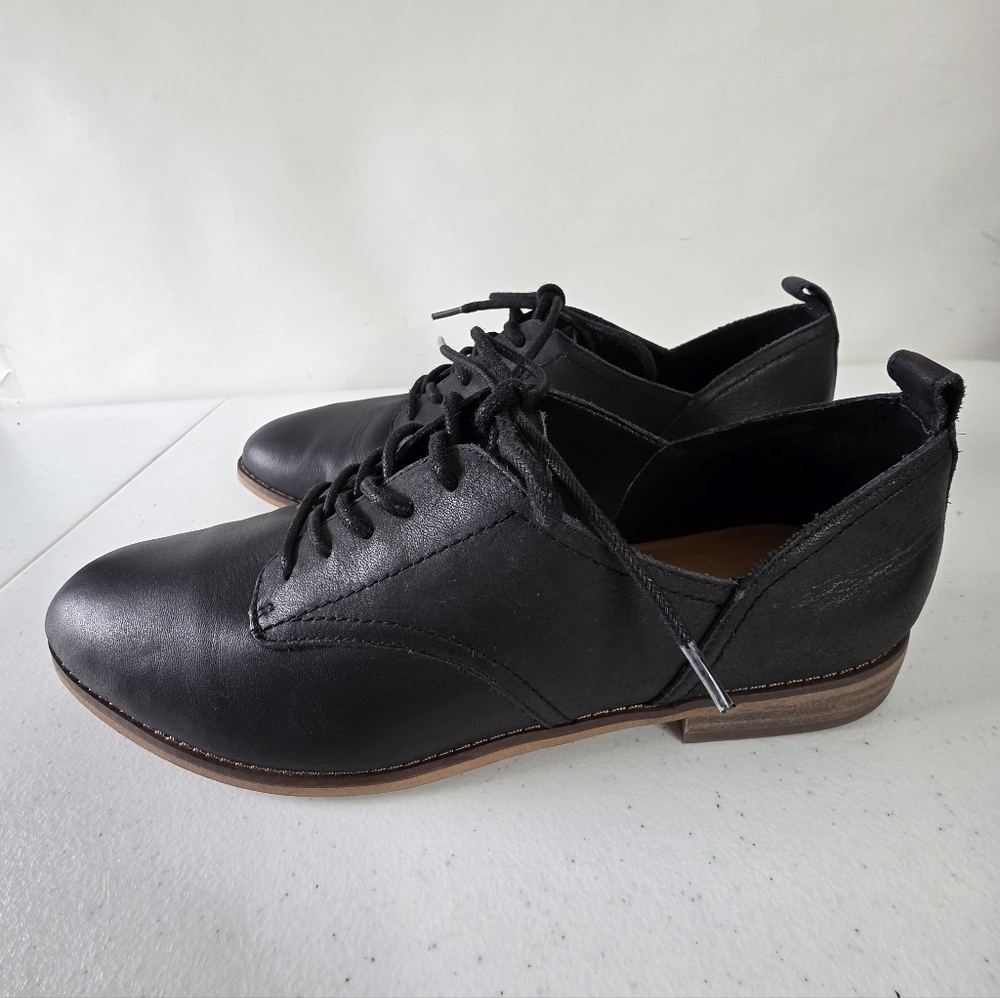 Lucky Brand Efinnia Leather Oxford Size 11‎ Lace-up Black Shoes Preppy